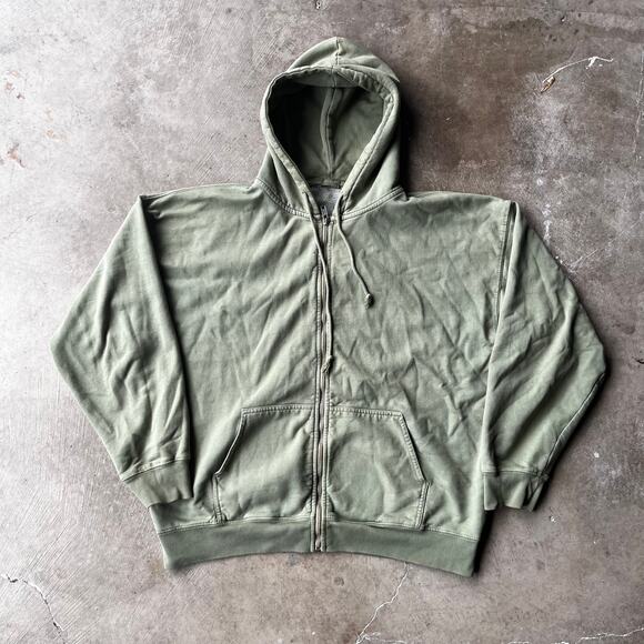BRANDY MELVILLE JOHN GALT GREEN ZIP HOODIE ONE SIZE FITS MENS XL HEAVYWEIGHT - Picture 1 of 5